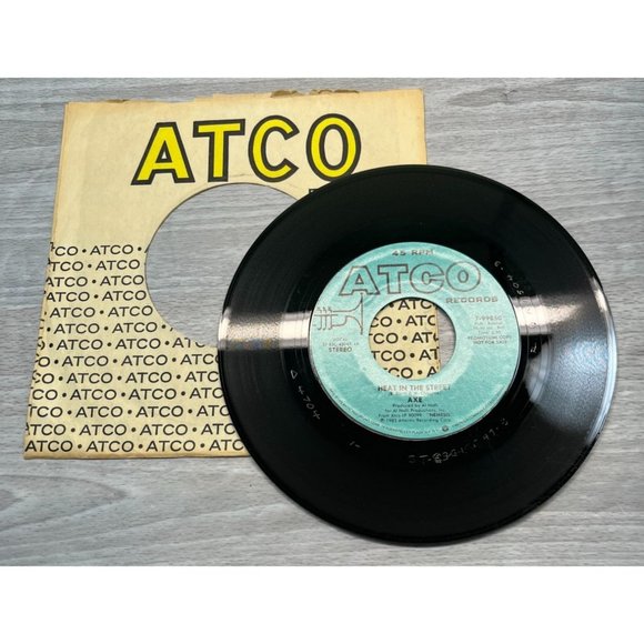 Axe The Heat in the Street 45 Rock Promo Atco 7-99850 Stereo 1983 Nemesis - Picture 3 of 4